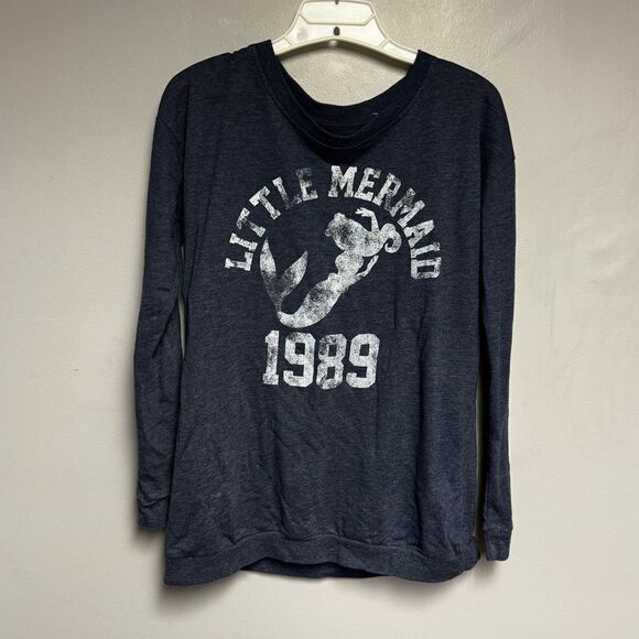 Disney Tops - Little Mermaid 1989 Navy blue shirt Disney size Small S long sleeve sweatshirt